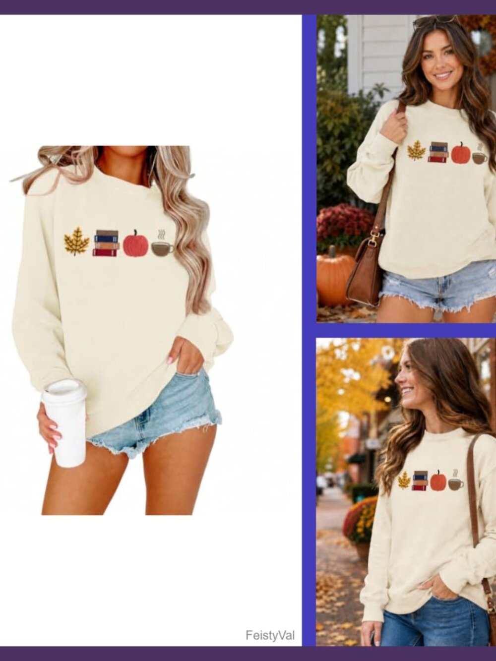 Embroidered Maple Leaf Crewneck Sweatshirt Long Sleeve Pullover